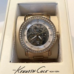 LIKE NEW! Kenneth Cole New York Womens automatic movement gold tone watch